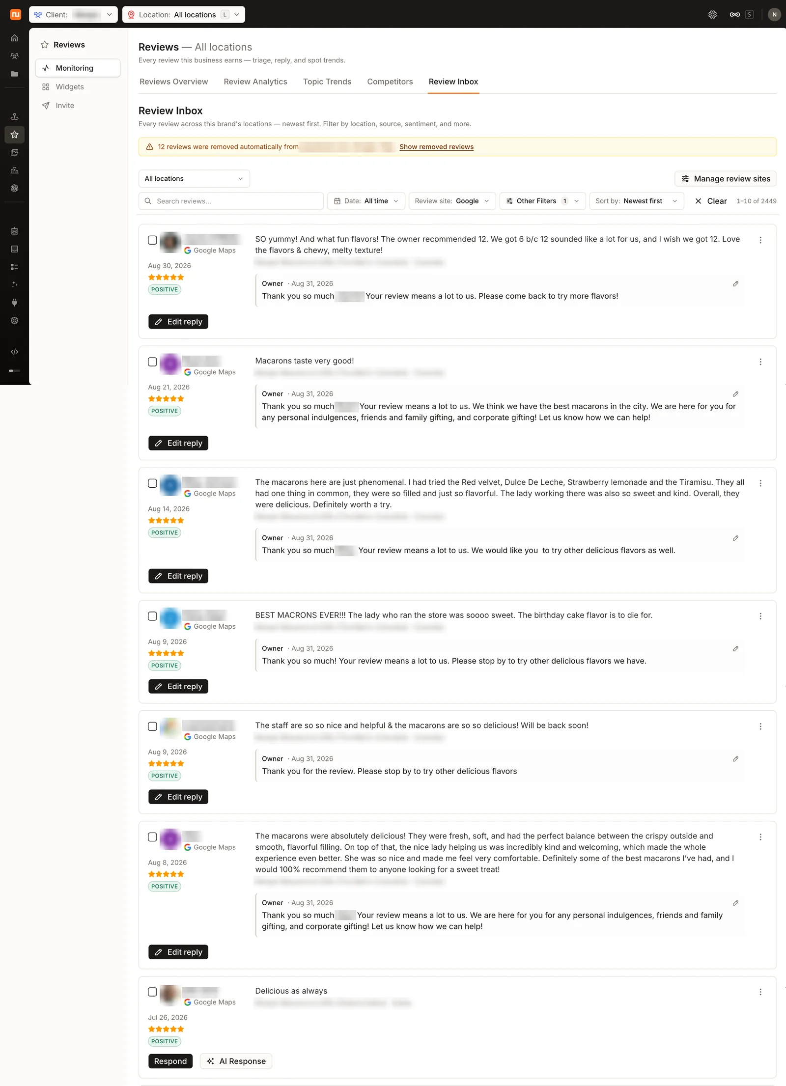 Synup Review Inbox